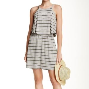 High Neck Popover Knit Dress Pink Rose